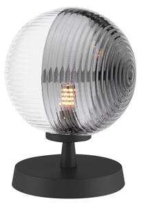 Dar Lighting Esben Table Lamp In Matt Black With Ribbed Glass