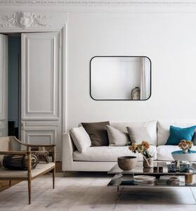 Dar Lighting Firuz Rectangle Mirror With Thin Matt Black Frame 90 X 60cm