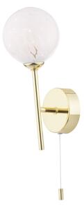 Dar Lighting Cohen Wall Light In Polished Gold With Confetti Glass