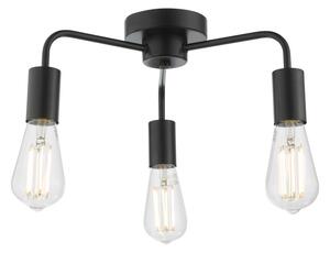 Dar Lighting Dena 3 Light Flush Ceiling Light In Matt Black Finish