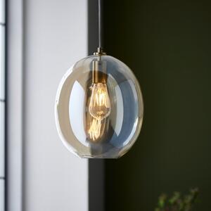 Pablo Ceiling Pendant Light In Satin Brass Finish With Champagne Lustre Glass