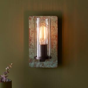 Artisan Wall Light In Verdigris Bronze Finish With Clear Glass