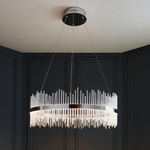 Tivoli Large Ceiling Pendant Light In Chrome With Clear Glass Rods