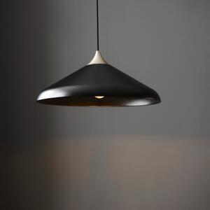 Industrial Single Ceiling Pendant Light In Matt Black Finish And Matt Nickel Detail