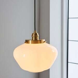 Timeless Ceiling Pendant Light In Brass Finish With Opal Glass Shade