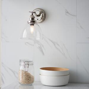 Nostalgia Wall Light In Bright Nickel Finish With Clear Glass Shade