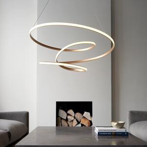 Aurora LED Ceiling Pendant Light In Satin Gold Finish 85 cm