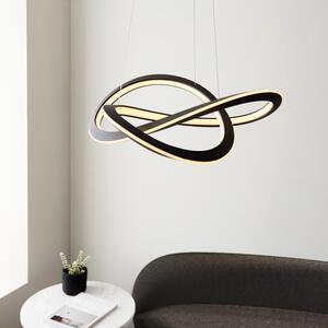 Inez LED Ceiling Pendant Light In Textured Black Finish 68 cm