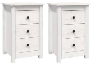 Bedside Cabinets 2 pcs White 40x35x61.5 cm Solid Wood Pine