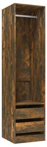 Wardrobe with Drawers Smoked Oak 50x50x200 cm Engineered Wood