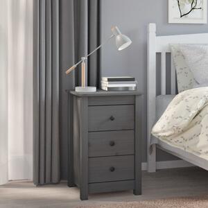 Bedside Cabinet Grey 40x35x61.5 cm Solid Wood Pine