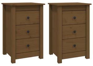 Bedside Cabinets 2 pcs Honey Brown 40x35x61.5 cm Solid Wood Pine