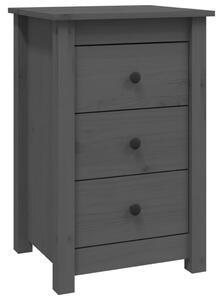 Bedside Cabinet Grey 40x35x61.5 cm Solid Wood Pine