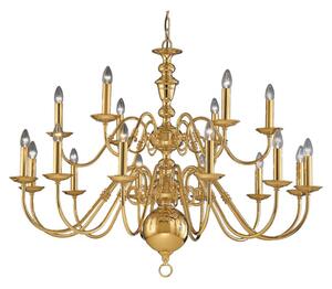 Franklite Delft 18 Light Large Polished Brass Chandelier CO41718PB