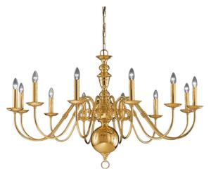 Franklite Delft 12 Light Large Polished Brass Chandelier CO41712PB