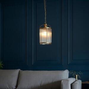 Endon 106710 Lambeth Ceiling Lantern In Antique Brass With Clear Ribbed Glass