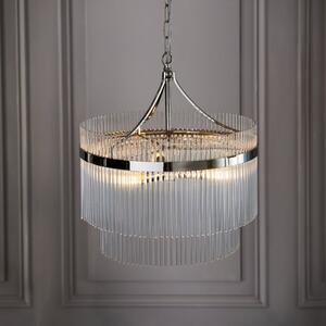 Endon 104113 Marietta 3 Light Ceiling Pendant Light In Bright Nickel With Clear Glass