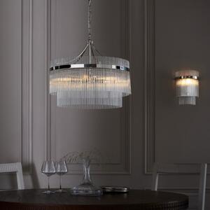 Endon 104112 Marietta 5 Light Ceiling Pendant Light In Bright Nickel With Clear Glass