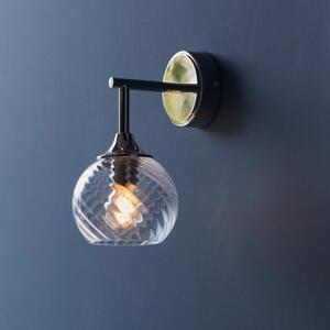 Endon 104052 Allegra Wall Light In Bright Nickel With Spiral Glass Shade