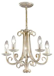 Franklite Babylon White Gold 5 Light Chandelier PE7615