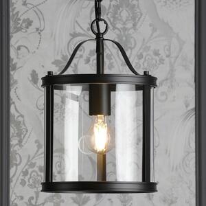 Laura Ashley Harrington Single Ceiling Pendant Lantern In Matt Black Finish LA3756314-Q