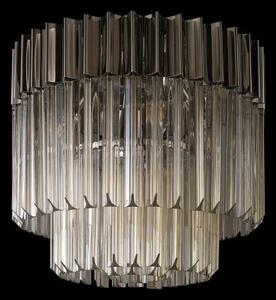 Prestige Metro Flush Ceiling Light In Polished Nickel With Cognac Sculptured Glass 45cm