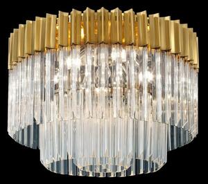Prestige Metro Clear Sculptured Flush Ceiling Light In Brass Finish 60cm