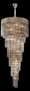 Prestige Metro Grand Spiral Ceiling Pendant Light In Polished Nickel With Smoked Sculptured Glass 90cm