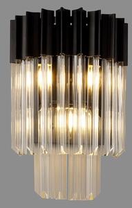 Prestige Metro Stunning Wall Light In Matt Black With Clear Sculptured Glass