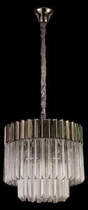 Prestige Metro Medium Ceiling Pendant Light In Polished Nickel With Clear Sculptured Glass 45cm