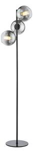 Dar Lighting Lycia 3 Light Floor Lamp In Matt Black With Smoked Ombre Glass LYC4922