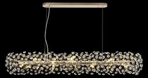 Fusion 14 Light Crystal Linear Ceiling Pendant In French Gold Finish