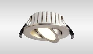 Oslo Dimmable Colour Changing Tilted LED Downlight In Brushed Nickel Finish IP65