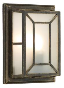 Dar TRE5254 Trent Outdoor Wall Light With Black Gold Finish