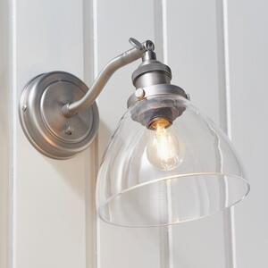 Endon 91739 Hansen Wall Light In Brushed Silver Finish With Clear Glass