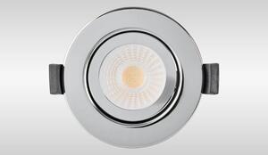Oslo Dimmable Colour Changing Tilted LED Downlight In Chrome Finish IP65
