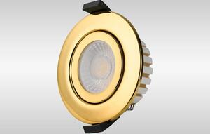 Oslo Dimmable Colour Changing Tilted LED Downlight In Brass Finish IP65