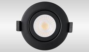 Oslo Dimmable Colour Changing Tilted LED Downlight In Black Finish IP65