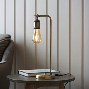 Endon 97246 Hal Table Lamp In Antique Brass Finish