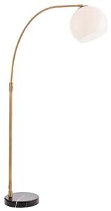 Endon 91744 Otto Floor Lamp In Matt Antique Brass With Opal Glass And Marble Base