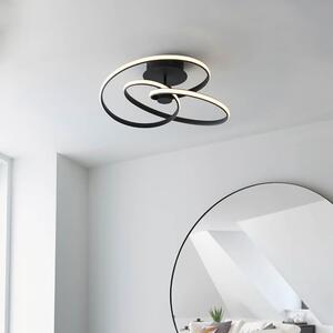 Endon 97633 Dune LED Semi Flush Ceiling Light In Textured Black With White Silicone Diffuser