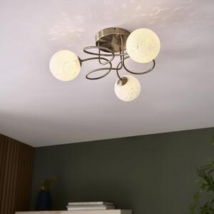 Endon 97647 Delos 3 Light Semi Flush Ceiling Light In Chrome Finish With White Confetti Glass