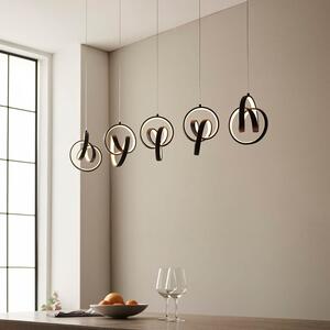 Endon 97624 Cosma 5 Light LED Linear Ceiling Pendant Light In Textured Black Finish