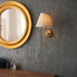 Endon 103360 Rouen Wall Light In Antique Brass With Cream Fabric Shade