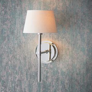 Endon 103358 Rennes Wall Light In Bright Nickel With Ivory Linen Shade