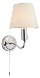 Endon 93851 Conway Bathroom Wall Light In Chrome Finish With Ivory Fabric Shade IP44