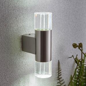 Endon YG-7501 Grant Outdoor Wall Light In Polished Stainless Steel With Crystal Glass Diffuser IP44