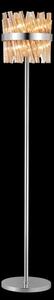 Hampton 8 Light Floor Lamp In Polished Nickel Finish With Amber Glass