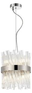 Hampton 6 Light Round Ceiling Pendant Light In Polished Nickel Finish With Clear Glass 25cm