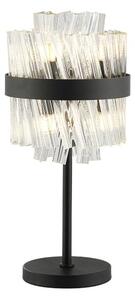 Hampton 6 Light Table Lamp In Satin Black Finish With Clear Glass